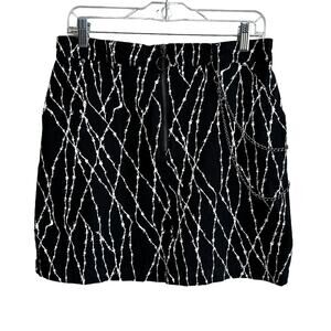 Hell Bunny Chain Barbed Wire Mini Skirt M Black